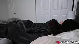 stepbro feeds lacey channing his chunky cock deepthroat style