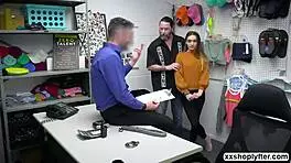 shoplifter sera drops to knees sucking lps throbbing monster cock before bent over pounding