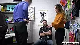 shoplifter sera drops to knees sucking lps throbbing monster cock before bent over pounding