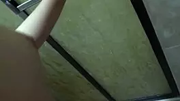 service worker's wet pussy tempts as she sucks cock hard for cash reward