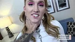 collared victoria gracen teases raw ride with petite curves