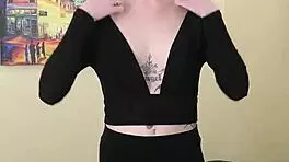 kit summers casually flaunts her tight little black lingerie number part 1