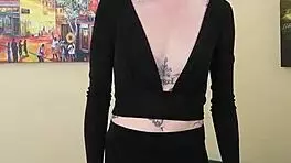 kit summers casually flaunts her tight little black lingerie number part 1