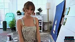 Hairy milf model Nastasia Celeste strips revealing tight petite body and amazing curves