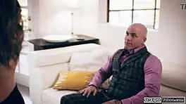 Stripper babe's lingerie ripped in hardcore deepthroat face-fucking!