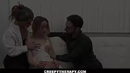 milf therapist seduces tiny blonde teen in family sex therapy session