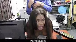 ebony teen blackmailed by pervy mall guard