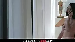 Perky-Titted Hottie Reunites with Old Buddy for Intense Deepthroat Pounding Session.