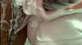 Naughty shower babe stretched by massive black cock