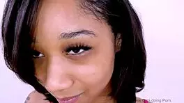 hey cute brunette teen suck this big monster cock in studio now!