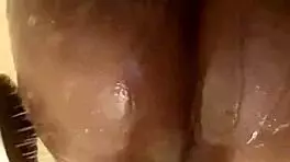 Cute Petite Black Shower Babe Spreads Pretty Pussy