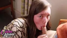 British teen slut sucks off older stranger till he explodes