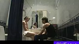 two blondes enjoy steamy bath fun in homemade video