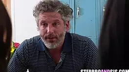 slutty brunettes in threesome get fucked hard during casting interview