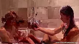 Dutch teen milf explores lesbian lollipops with intense play