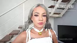petite brazilian latina gaped by four robbers' monster cocks