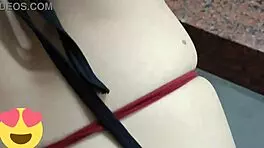 skinny latina teen couple quick creampie fuck in university bathroom