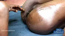 petite ebony babe spreads legs for rough bbc anal heat