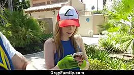 nerd girl rides cock hard for the game