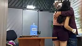 Nympho secretary in miniskirt bends over for professor's intense doggystyle pounding at university