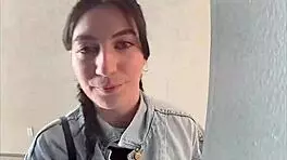 Petite Asian cheerleader bent over doggystyle big black cock Halloween pounding surprise