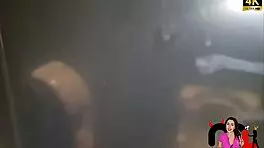 hot trans babe in club bathroom teases cuckold with risky fuck