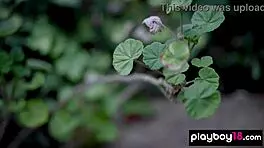 Passionate Skinny Asian Teen 18+ Lily Andrews Strips Naked Poolside Showing Natural Big Tits