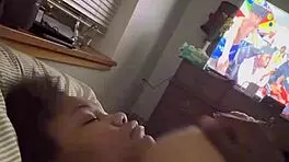 rubbing her fat juicy tits till orgasm hits