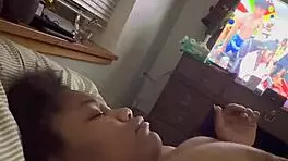 rubbing her fat juicy tits till orgasm hits