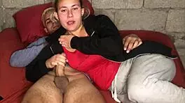 pretty latina gives deep blowjob close-up while on her period homemade uncensored