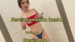 hey check out this latina big tits big ass babe taking golden shower bath and feet fetish show