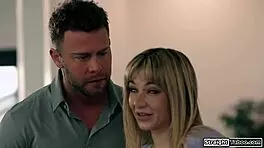 Petite blonde teen with shaved pussy gets dominated spanked and facefucked roughly by older man