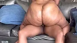 horny ebony milf rides delivery guy's monster black cock