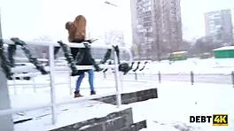 debt4k redhead seduces rough sex to calm debt broker