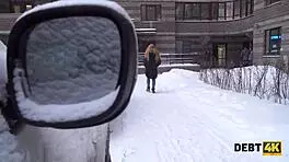 debt4k redhead seduces rough sex to calm debt broker