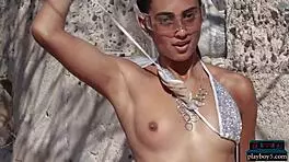 Katherinne Sofia reveals her petite curves outdoors for exclusive shoot