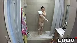 Luuv feels so emotional shaving her beautiful legs in steamy shower