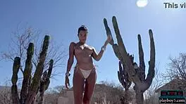 Katherinne Sofia reveals her petite curves outdoors for exclusive shoot