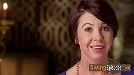 Hey this horny swinger couple gets steamy in hot tub sex