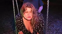 Fucked Obedient Fat Girl in Mouth Tight Huge Ass on Village Swings Cum on Big Tits