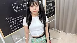 Cute asian teen uniform seduces teacher anal pussy horny classroom