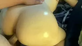 BIG OILED LATINA BUBBLE BUTT gets POUNDED hard from behind in homemade amateur action
