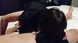 amateur girl in red miniskirt devours cock with hungry blowjob and creampie finish