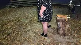 Fucked Obedient Fat Girl in Mouth Tight Huge Ass on Village Swings Cum on Big Tits