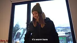 Brazilian tourist Cherry Adams warms up on cock