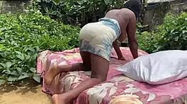 Outdoor pounding of tight african black teen shaved pussy