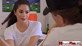 sexy brazilian student angel gostosa rides coach's huge cock while petite teen blows bruce venture 🔥🍆