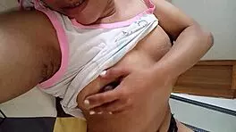 Latina wakes wet panties sniffing vagina masturbates hard