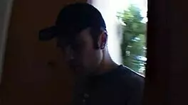 Slim tanned half-asian with natural tits chokes on big cock then rides stranger bareback to facial cumshot