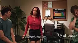 teacher blackmailed into double penetration with student kiki daire parker ambrose in cinema